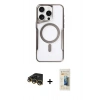 MARSİLYAN™- iPhone 14 Pro Max Kılıf Yadigar Klasik Özel Seri - Siyah 6D Mat Seramik Hayalet Nano Ekran Koruyucu + Gold Raze Metal Kamera Lens