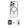 MARSİLYAN™- iPhone 14 Pro Max Kılıf Yadigar Klasik Özel Seri - Siyah 6D Mat Seramik Hayalet Nano Ekran Koruyucu + PVD Metal Kamera Lens - TU