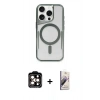 MARSİLYAN™- iPhone 14 Pro Max Kılıf Yadigar Klasik Özel Seri - Siyah Bilvis 3D Mat Cam Ekran Koruyucu + PVD Metal Kamera Lens - TU