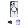 MARSİLYAN™- iPhone 14 Pro Max Kılıf Yadigar Klasik Özel Seri - Siyah Bilvis 5in1 3D Magic Cam Ekran Koruyucu + Raze Metal Kamera Lens - GS