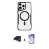 MARSİLYAN™- iPhone 14 Pro Max Kılıf Yadigar Klasik Özel Seri - Siyah Bilvis 5in1 3D Magic Cam Ekran Koruyucu + Raze Metal Kamera Lens - GS