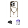 MARSİLYAN™- iPhone 14 Pro Max Kılıf Yadigar Klasik Özel Seri - Siyah Bilvis 5in1 3D Magic Cam Ekran Koruyucu + Raze Metal Kamera Lens - GS