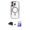 MARSİLYAN™- iPhone 14 Pro Max Kılıf Yadigar Klasik Özel Seri - Siyah Bilvis 5in1 5D Magic Hayalet Cam Ekran Koruyucu + Raze Metal Kamera Lens - GS