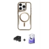 MARSİLYAN™- iPhone 14 Pro Max Kılıf Yadigar Klasik Özel Seri - Siyah Bilvis 5in1 5D Magic Hayalet Cam Ekran Koruyucu + Raze Metal Kamera Lens - GS