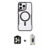 MARSİLYAN™- iPhone 14 Pro Max Kılıf Yadigar Klasik Özel Seri - Siyah Bilvis Hayalet Cam Ekran Koruyucu + PVD Metal Kamera Lens - TU