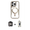MARSİLYAN™- iPhone 14 Pro Max Kılıf Yadigar Klasik Özel Seri - Siyah Bilvis Hayalet Cam Ekran Koruyucu + PVD Metal Kamera Lens - TU