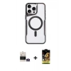 MARSİLYAN™- iPhone 14 Pro Max Kılıf Yadigar Klasik Özel Seri - Siyah Buffer Cam Ekran Koruyucu + Bilvis Titan Kamera Lens - GS