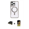 MARSİLYAN™- iPhone 14 Pro Max Kılıf Yadigar Klasik Özel Seri - Siyah Buffer Cam Ekran Koruyucu + Gold Raze Metal Kamera Lens