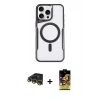 MARSİLYAN™- iPhone 14 Pro Max Kılıf Yadigar Klasik Özel Seri - Siyah Buffer Cam Ekran Koruyucu + Gold Raze Metal Kamera Lens