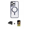MARSİLYAN™- iPhone 14 Pro Max Kılıf Yadigar Klasik Özel Seri - Siyah Buffer Cam Ekran Koruyucu + Raze Metal Kamera Lens - GS