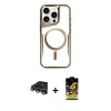 MARSİLYAN™- iPhone 14 Pro Max Kılıf Yadigar Klasik Özel Seri - Siyah Buffer Cam Ekran Koruyucu + Raze Metal Kamera Lens - GS