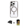 MARSİLYAN™- iPhone 14 Pro Max Kılıf Yadigar Klasik Özel Seri - Siyah Buffer Cam Ekran Koruyucu + Raze Metal Kamera Lens - GS