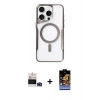 MARSİLYAN™- iPhone 14 Pro Max Kılıf Yadigar Klasik Özel Seri - Siyah Buffer Hayalet Cam Ekran Koruyucu + Derin Mor Bilvis Titan Kamera Lens