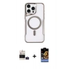 MARSİLYAN™- iPhone 14 Pro Max Kılıf Yadigar Klasik Özel Seri - Siyah Buffer Hayalet Cam Ekran Koruyucu + Derin Mor Bilvis Titan Kamera Lens