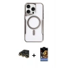 MARSİLYAN™- iPhone 14 Pro Max Kılıf Yadigar Klasik Özel Seri - Siyah Buffer Hayalet Cam Ekran Koruyucu + Raze Metal Kamera Lens - GD