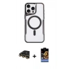 MARSİLYAN™- iPhone 14 Pro Max Kılıf Yadigar Klasik Özel Seri - Siyah Buffer Hayalet Cam Ekran Koruyucu + Raze Metal Kamera Lens - GD