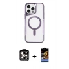 MARSİLYAN™- iPhone 14 Pro Max Kılıf Yadigar Klasik Özel Seri - Siyah Buffer Hayalet Cam Ekran Koruyucu + PVD Metal Kamera Lens - TU