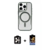 MARSİLYAN™- iPhone 14 Pro Max Kılıf Yadigar Klasik Özel Seri - Siyah Buffer Hayalet Cam Ekran Koruyucu + PVD Metal Kamera Lens - TU