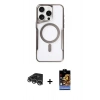 MARSİLYAN™- iPhone 14 Pro Max Kılıf Yadigar Klasik Özel Seri - Siyah Buffer Hayalet Cam Ekran Koruyucu + Raze Metal Kamera Lens - GS