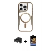 MARSİLYAN™- iPhone 14 Pro Max Kılıf Yadigar Klasik Özel Seri - Siyah Buffer Hayalet Cam Ekran Koruyucu + Raze Metal Kamera Lens - GS