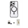 MARSİLYAN™- iPhone 14 Pro Max Kılıf Yadigar Klasik Özel Seri - Siyah Mat Seramik Nano Ekran Koruyucu + Bilvis Titan Kamera Lens - GS