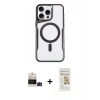MARSİLYAN™- iPhone 14 Pro Max Kılıf Yadigar Klasik Özel Seri - Siyah Mat Seramik Nano Ekran Koruyucu + Bilvis Titan Kamera Lens - SH