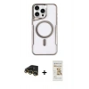 MARSİLYAN™- iPhone 14 Pro Max Kılıf Yadigar Klasik Özel Seri - Siyah Mat Seramik Nano Ekran Koruyucu + Gold Raze Metal Kamera Lens