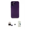 MARSİLYAN™- iPhone 14 Pro Max Kılıf Yadigar Yansıma Serisi - Şeffaf Pasifik Cam Ekran Koruyucu + Bilvis Titan Kamera Lens - DNMR