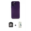 MARSİLYAN™- iPhone 14 Pro Max Kılıf Yadigar Yansıma Serisi - Şeffaf Pasifik Cam Ekran Koruyucu + PVD Metal Kamera Lens - TU