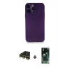 MARSİLYAN™- iPhone 14 Pro Max Kılıf Yadigar Yansıma Serisi - Siyah 360 Mat Full Body Arka Koruyucu + Gold Raze Metal Kamera Lens