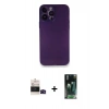 MARSİLYAN™- iPhone 14 Pro Max Kılıf Yadigar Yansıma Serisi - Siyah 360 Mat Full Body Arka Koruyucu + Siyah Bilvis Titan Kamera Lens