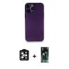 MARSİLYAN™- iPhone 14 Pro Max Kılıf Yadigar Yansıma Serisi - Siyah 360 Mat Full Body Arka Koruyucu + PVD Metal Kamera Lens - TU