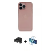 MARSİLYAN™- iPhone 14 Pro Max Kılıf Yadigar Yansıma Serisi - Siyah 3D Antistatik Cam Ekran Koruyucu + Raze Metal Kamera Lens - GS