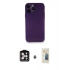 MARSİLYAN™- iPhone 14 Pro Max Kılıf Yadigar Yansıma Serisi - Siyah 6D Mat Seramik Hayalet Nano Ekran Koruyucu + PVD Metal Kamera Lens - TU