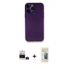 MARSİLYAN™- iPhone 14 Pro Max Kılıf Yadigar Yansıma Serisi - Siyah 6D Mat Seramik Hayalet Nano Ekran Koruyucu + Bilvis Titan Kamera Lens - DNMR