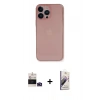 MARSİLYAN™- iPhone 14 Pro Max Kılıf Yadigar Yansıma Serisi - Siyah Bilvis 3D Mat Cam Ekran Koruyucu + Bilvis Titan Kamera Lens - DNMR