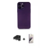 MARSİLYAN™- iPhone 14 Pro Max Kılıf Yadigar Yansıma Serisi - Siyah Bilvis 3D Mat Cam Ekran Koruyucu + Raze Metal Kamera Lens - GS