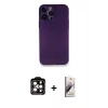 MARSİLYAN™- iPhone 14 Pro Max Kılıf Yadigar Yansıma Serisi - Siyah Bilvis 3D Mat Cam Ekran Koruyucu + PVD Metal Kamera Lens - TU