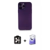 MARSİLYAN™- iPhone 14 Pro Max Kılıf Yadigar Yansıma Serisi - Siyah Bilvis 5in1 5D Magic Hayalet Cam Ekran Koruyucu + PVD Metal Kamera Lens - TU