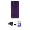 MARSİLYAN™- iPhone 14 Pro Max Kılıf Yadigar Yansıma Serisi - Siyah Bilvis 5in1 5D Magic Hayalet Cam Ekran Koruyucu + Gold Raze Metal Kamera Lens