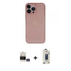 MARSİLYAN™- iPhone 14 Pro Max Kılıf Yadigar Yansıma Serisi - Siyah Bilvis Hayalet Cam Ekran Koruyucu + Bilvis Titan Kamera Lens - GS