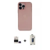 MARSİLYAN™- iPhone 14 Pro Max Kılıf Yadigar Yansıma Serisi - Siyah Bilvis Hayalet Cam Ekran Koruyucu + Bilvis Titan Kamera Lens - DNMR