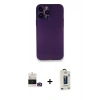 MARSİLYAN™- iPhone 14 Pro Max Kılıf Yadigar Yansıma Serisi - Siyah Bilvis Hayalet Cam Ekran Koruyucu + Bilvis Titan Kamera Lens - GD