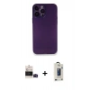 MARSİLYAN™- iPhone 14 Pro Max Kılıf Yadigar Yansıma Serisi - Siyah Bilvis Hayalet Cam Ekran Koruyucu + Bilvis Titan Kamera Lens - SH