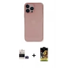 MARSİLYAN™- iPhone 14 Pro Max Kılıf Yadigar Yansıma Serisi - Siyah Buffer Cam Ekran Koruyucu + Bilvis Titan Kamera Lens - DNMR