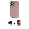MARSİLYAN™- iPhone 14 Pro Max Kılıf Yadigar Yansıma Serisi - Siyah Buffer Cam Ekran Koruyucu + Gold Raze Metal Kamera Lens