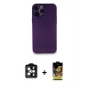 MARSİLYAN™- iPhone 14 Pro Max Kılıf Yadigar Yansıma Serisi - Siyah Buffer Cam Ekran Koruyucu + PVD Metal Kamera Lens - TU