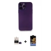 MARSİLYAN™- iPhone 14 Pro Max Kılıf Yadigar Yansıma Serisi - Siyah Buffer Hayalet Cam Ekran Koruyucu + Bilvis Titan Kamera Lens - SH