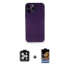 MARSİLYAN™- iPhone 14 Pro Max Kılıf Yadigar Yansıma Serisi - Siyah Buffer Hayalet Cam Ekran Koruyucu + PVD Metal Kamera Lens - TU