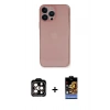 MARSİLYAN™- iPhone 14 Pro Max Kılıf Yadigar Yansıma Serisi - Siyah Buffer Hayalet Cam Ekran Koruyucu + PVD Metal Kamera Lens - TU